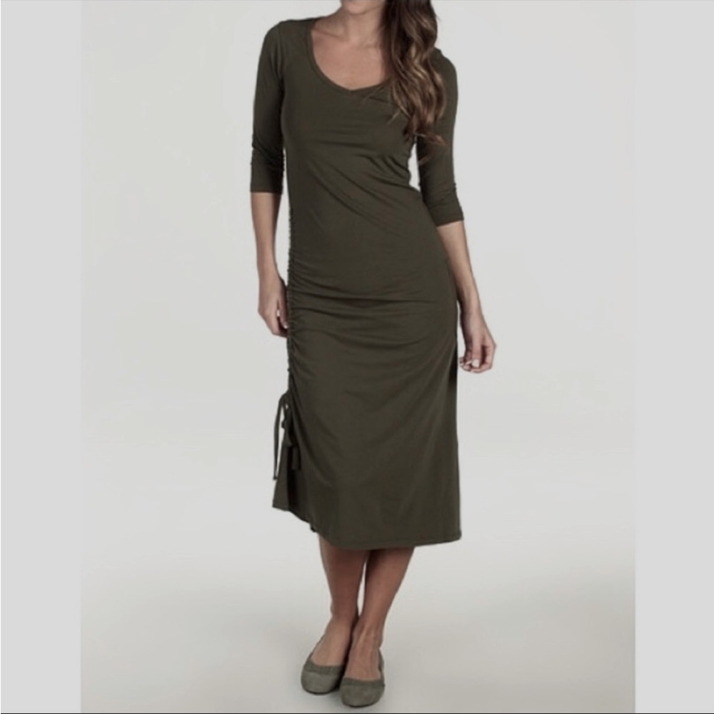 Horny Toad Taupe 3/4 Sleeve Muse Dress Sz S